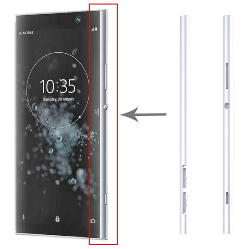 1 Pair Side Part Sidebar For Sony Xperia XA2 Plus (Silver)