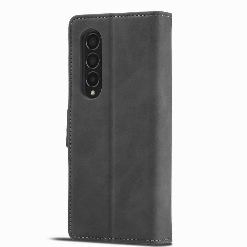 For Samsung Galaxy Z Fold3 5G Forwenw Dual-side Buckle Leather Phone Case(Black)