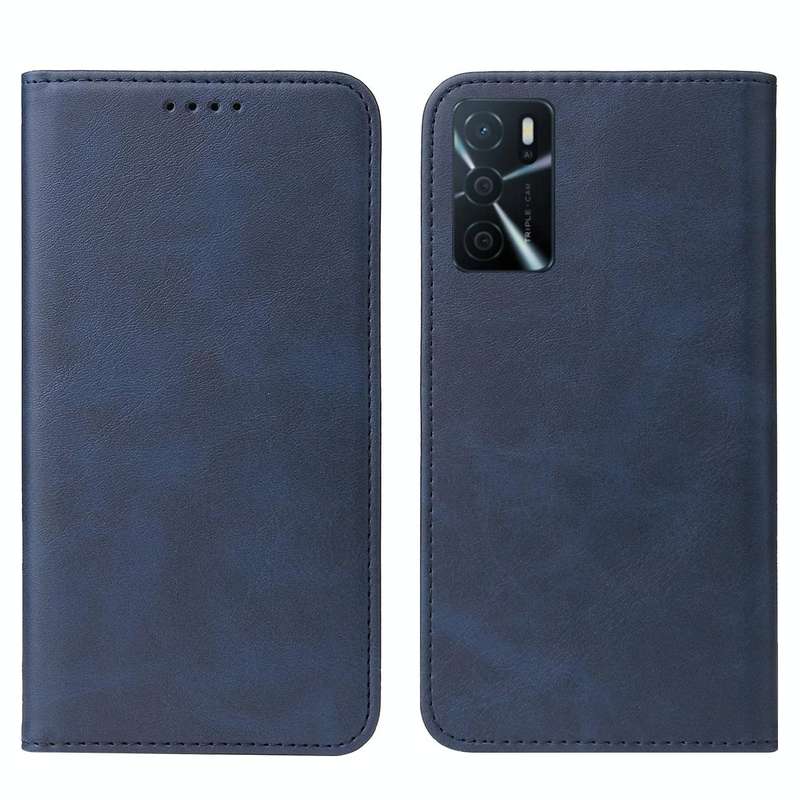 For OPPO A54s Magnetic Closure Leather Phone Case(Blue)