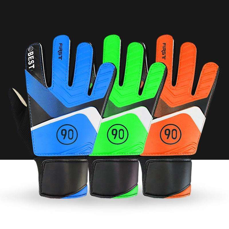 Children Football Goalkeeper Glove Latex Anti-Collision Goalkeeper Gloves, Size: 6(Blue)