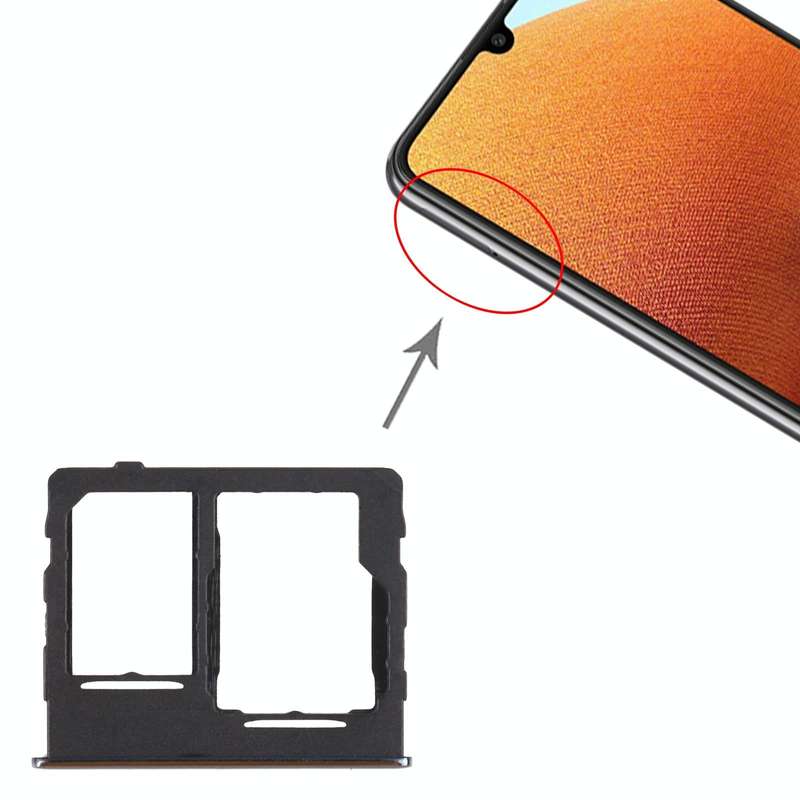 For Samsung Galaxy A32 5G SM-A326B SIM Card Tray + SIM Card Tray / Micro SD Card Tray (Black)