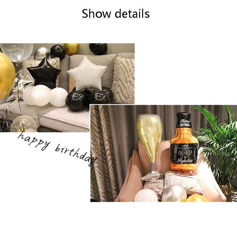 Happy Birthday Girl Boy Aluminum Film Balloon Scene Decoration Set Background Wall Decoration Adu...