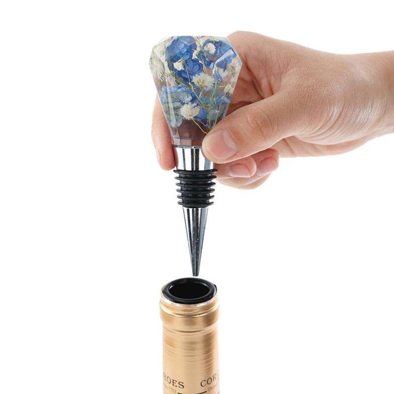 DIY Crystal Epoxy Resin Red Wine Stopper Silicone Mold,Style: 5 Molds+5 Red Wine Plug