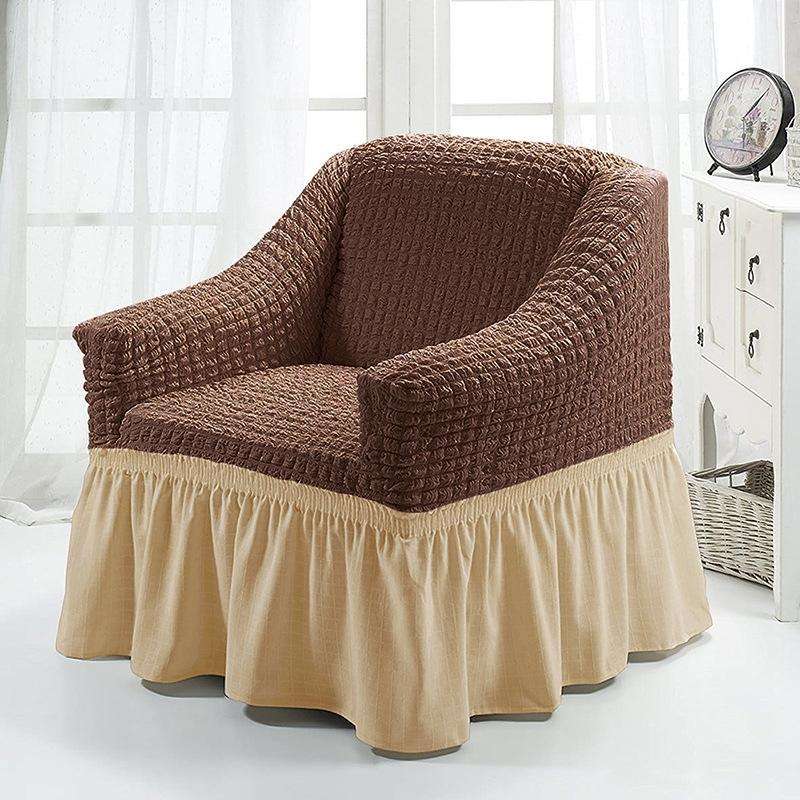 Four Seasons Universal Elastic Full Coverage Skirt Style Sofa Cover, Size: Single S 90-140cm(Midd...