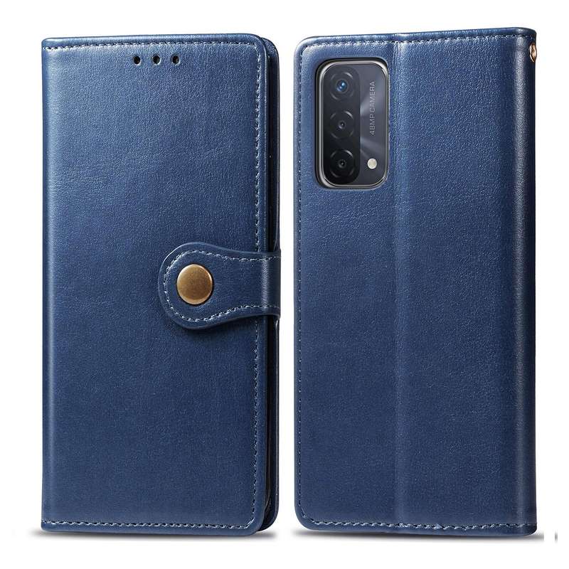 For OPPO A93 5G / A74 5G Solid Color Leather Buckle Phone Case with Lanyard & Photo Frame & Card ...