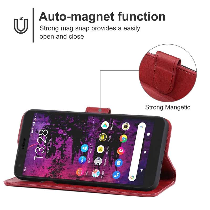 Leather Phone Case For CAT S62 Pro(Red)