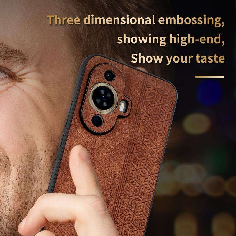 For Huawei nova 11 Pro AZNS 3D Embossed Skin Feel Phone Case(Brown)