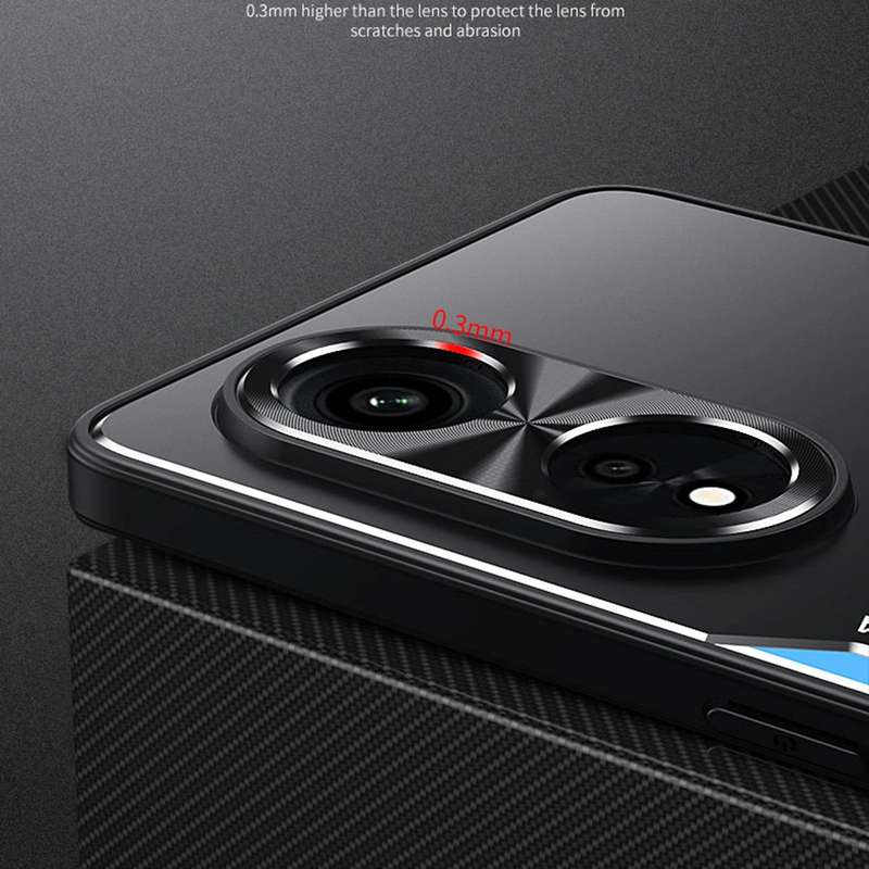 For OPPO A1 Pro / A98 Blade Series TPU + Titanium Alloy Phone Case(Black Silver)