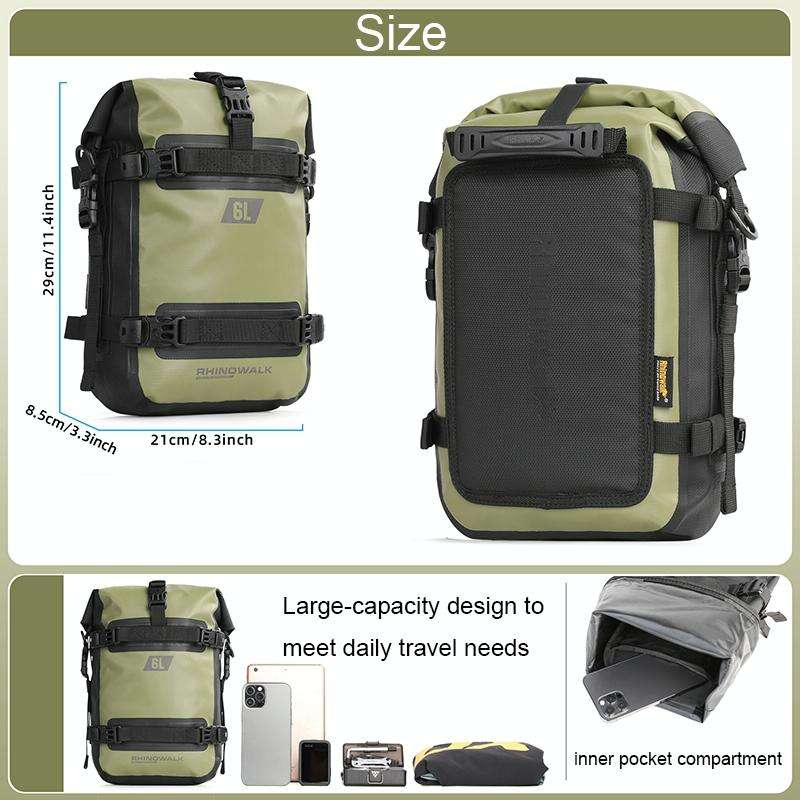 Rhinowalk MT2206 6L Waterproof Motorcycle Bumper Bag Outdoor Riding Bag(Green)