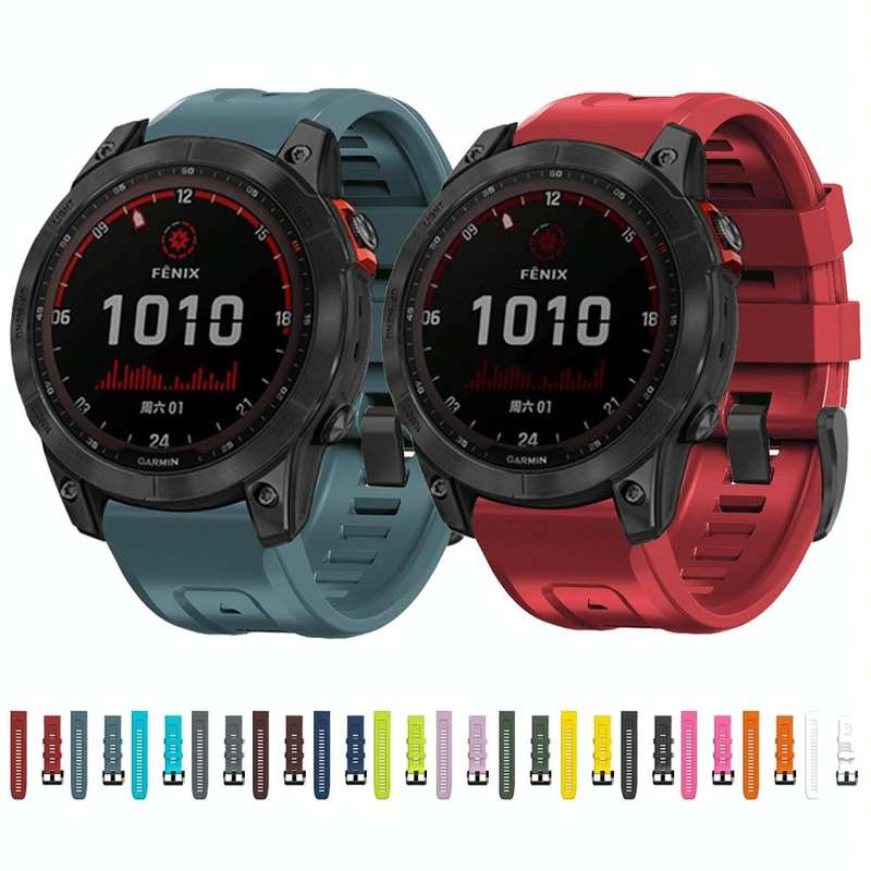 For Garmin Fenix 7X / 6X / 5X 26mm Black Buckle Silicone Watch Band(Dark Brown)