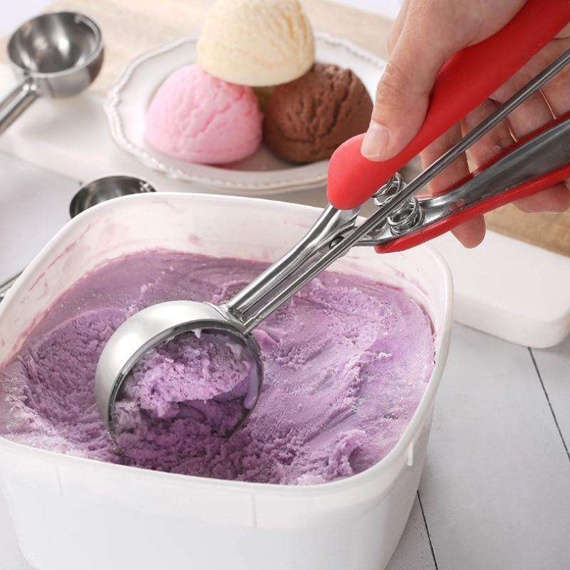 304 Stainless Steel Silicone Handle Ice Cream Scoop, Diameter 4cm