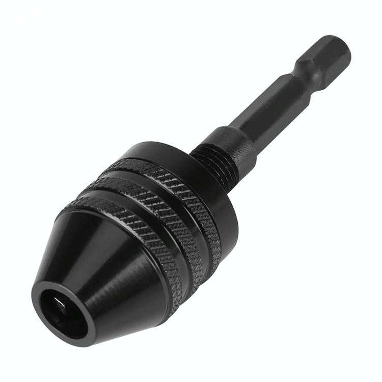 Hex Shank Mini Drill Chuck Conversion Three Jaw Chuck Power Tool, Model:Hex Shank Black Chuck (0....