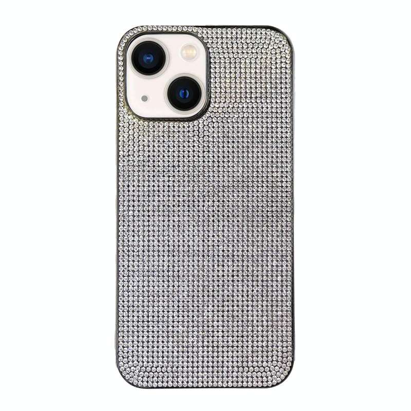 For iPhone 15 Solid Color Diamond TPU Phone Case(Silver)