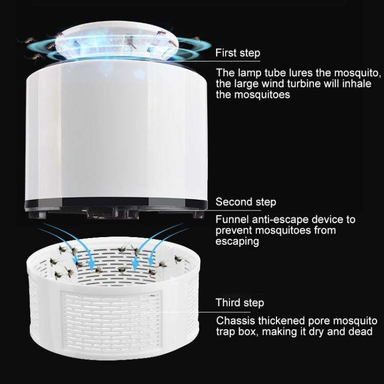 Household Mute Inhalation Photocatalyst USB Physical Mosquito Killer 365-White(USB Direct)