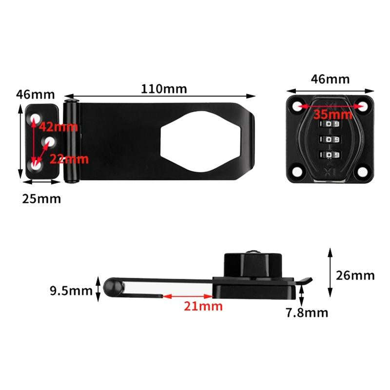 Screw Installation Cabinet Door Combination Lock Anti-Theft Drawer Lock, Style: Two Hole 3 inch S...