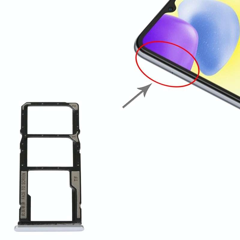 SIM Card Tray + SIM Card Tray + Micro SD Card Tray For Xiaomi Redmi 10A (Silver)