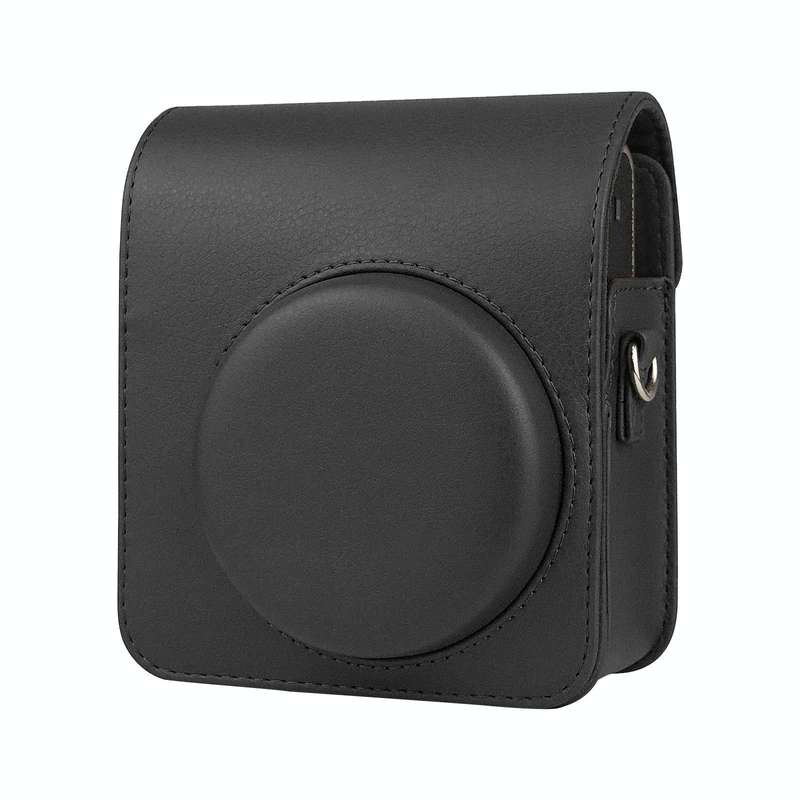 Full Body Camera Retro PU Leather Case Bag with Strap for FUJIFILM instax mini 40 (Black)