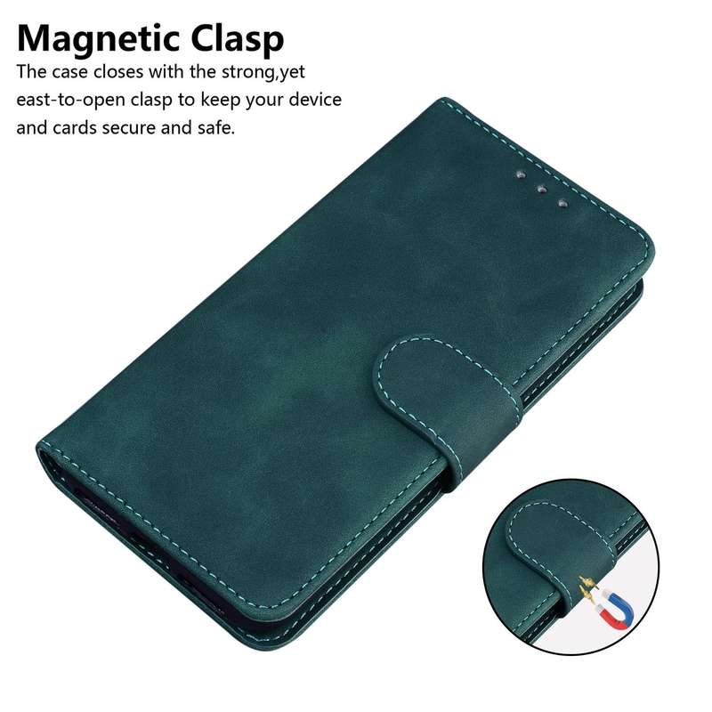 For Samsung Galaxy A70 / A70s Skin Feel Pure Color Flip Leather Phone Case(Green)
