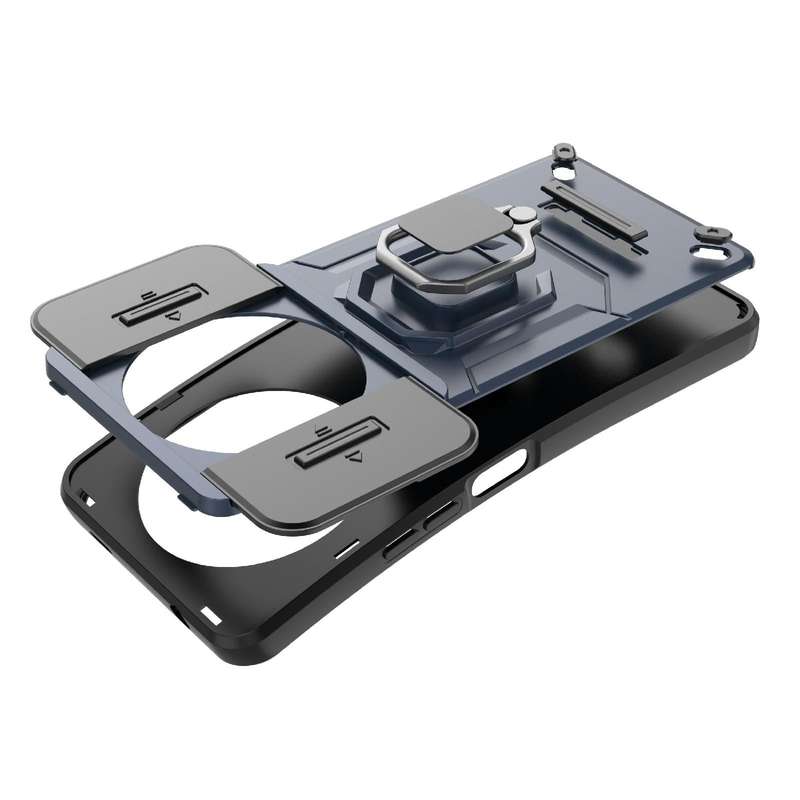 For Xiaomi Redmi A3 4G Global Sliding Camshield TPU + PC Shockproof Phone Case with Holder(Black)
