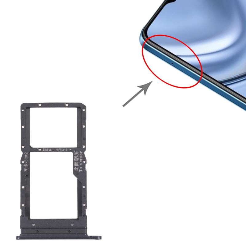 SIM Card Tray + SIM Card Tray / Micro SD Card Tray for Honor Play 20 (Black)
