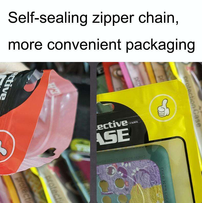100PCS Phone Case Plastic Self-Sealing Pearl Packaging Bags, Size: 12x21cm (Black)