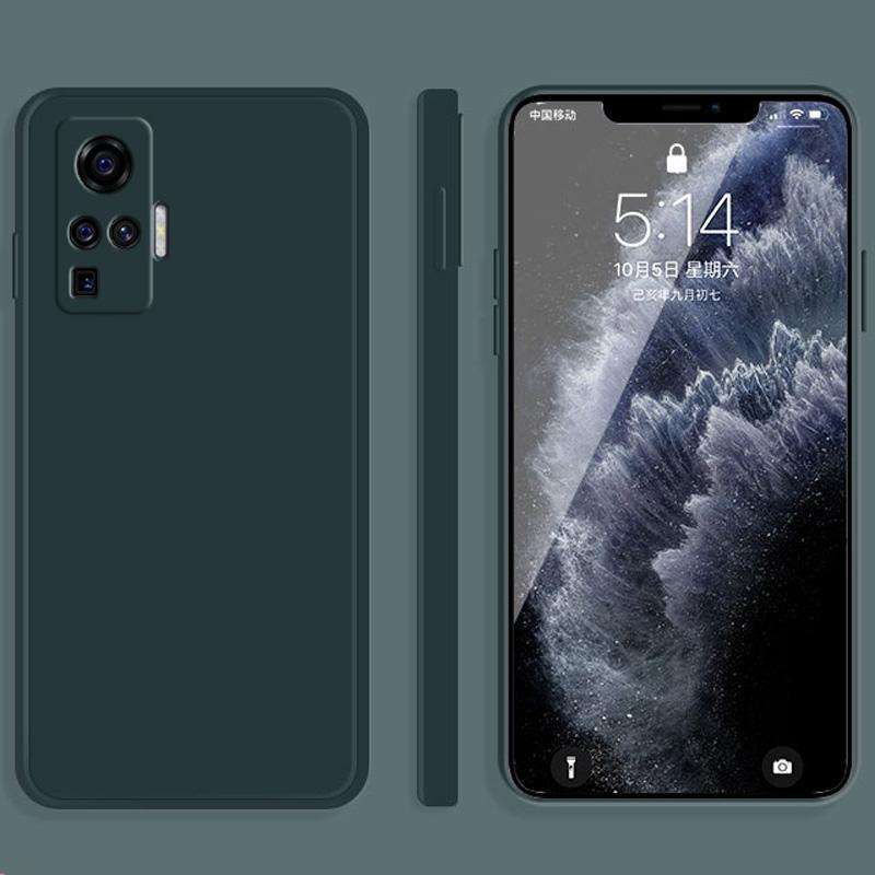 For vivo X50 Pro Solid Color Imitation Liquid Silicone Straight Edge Dropproof Full Coverage Prot...