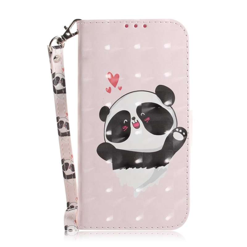 For Honor X8 3D Colored Horizontal Flip Leather Phone Case(Heart Panda)