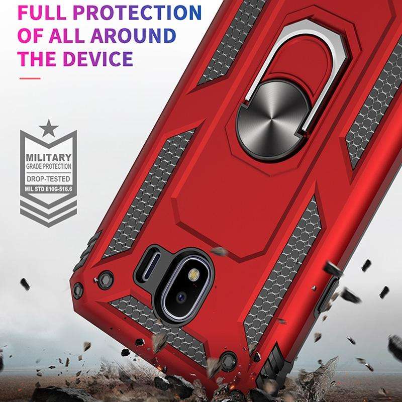 Sergeant Armor Shockproof TPU + PC Protective Case for Galaxy J4 2018, with 360 Degree Rotation H...