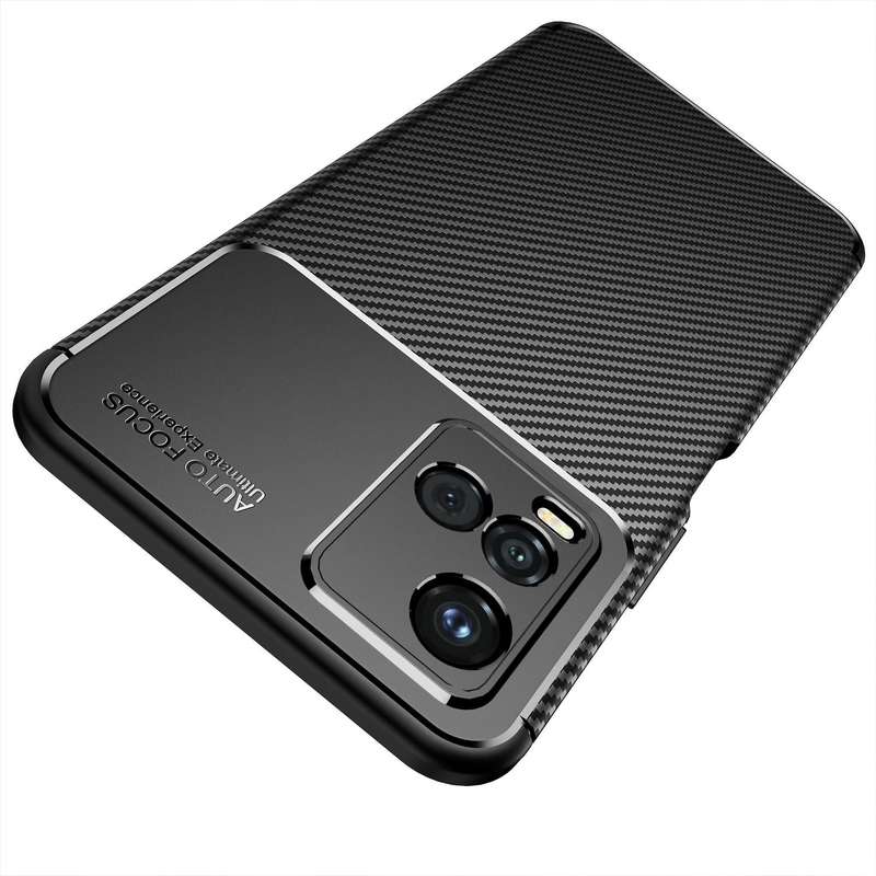 For vivo Y33S Carbon Fiber Texture Shockproof TPU Case(Blue)