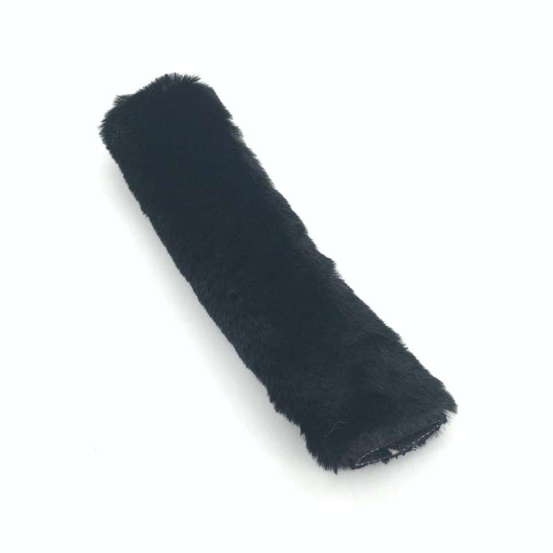 2 Pairs Fleece-like Safety Belt Cover Car Plush Safety Belt Cover(Black)
