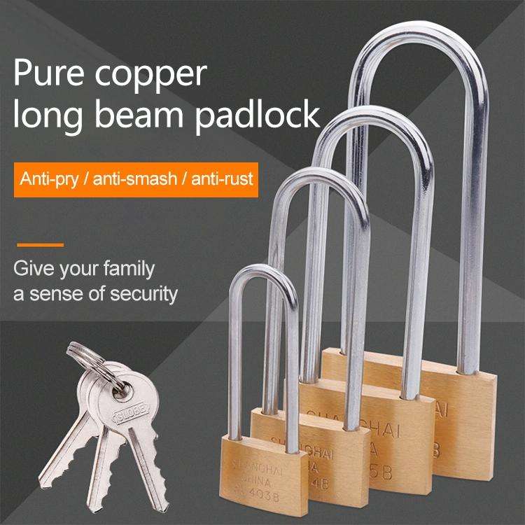 Copper Padlock Small Lock, Style: Long Lock Beam, 30mm Open