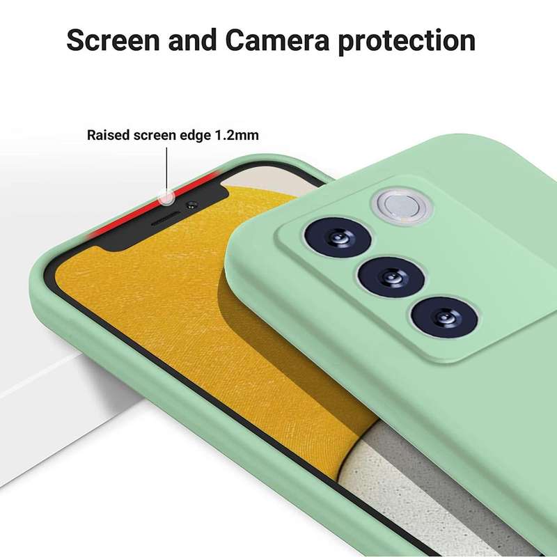 For vivo V27e / S16e Pure Color Liquid Silicone Shockproof Phone Case(Green)