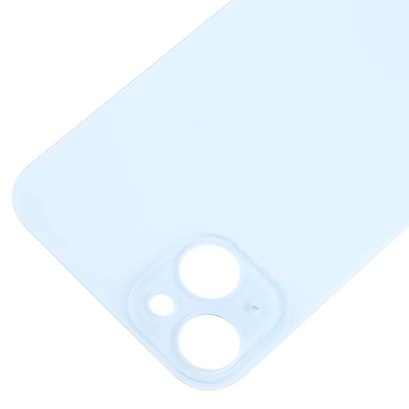 For iPhone 15 Plus Easy Replacement Big Camera Hole Glass Back Battery Cover(Blue)
