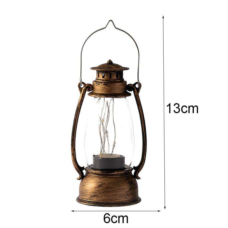Retro Lantern Table Decoration Christmas Scene Decoration Simulation Oil Lamp(Bronze)