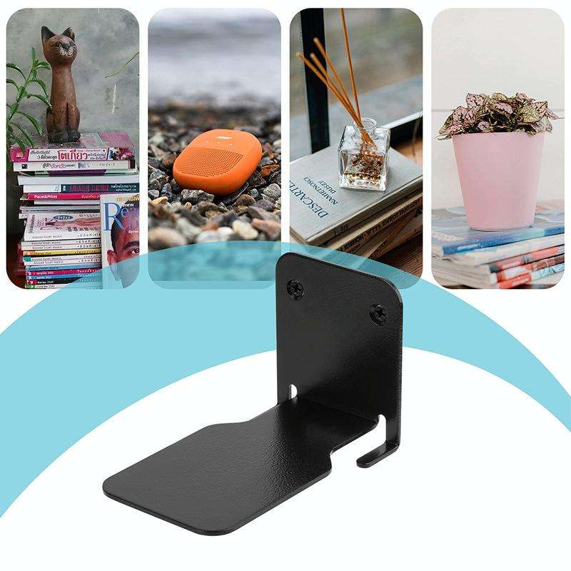 Hidden Stainless Steel Suspended Bookshelf Wall Support Frame Wall Mounted Bracket(Black)