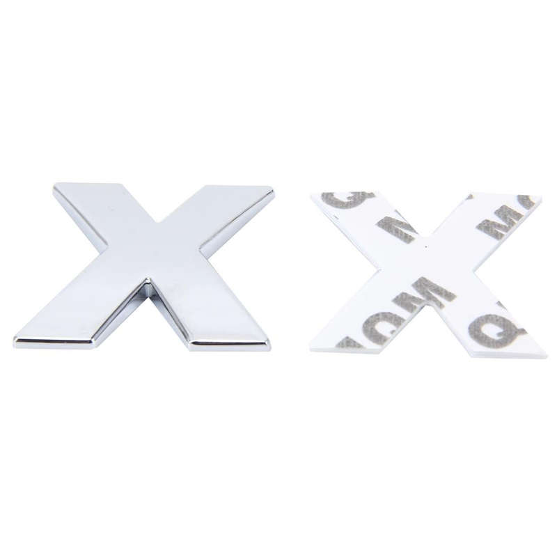 Car Vehicle Badge Emblem 3D English Letter X Self-adhesive Sticker Decal, Size: 4.5*4.5*0.5cm
