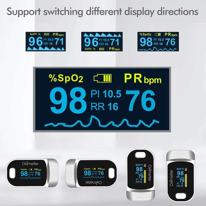 JZ-134R Finger Clip Oximeter Pulse Oximetry Monitor(White Silver)