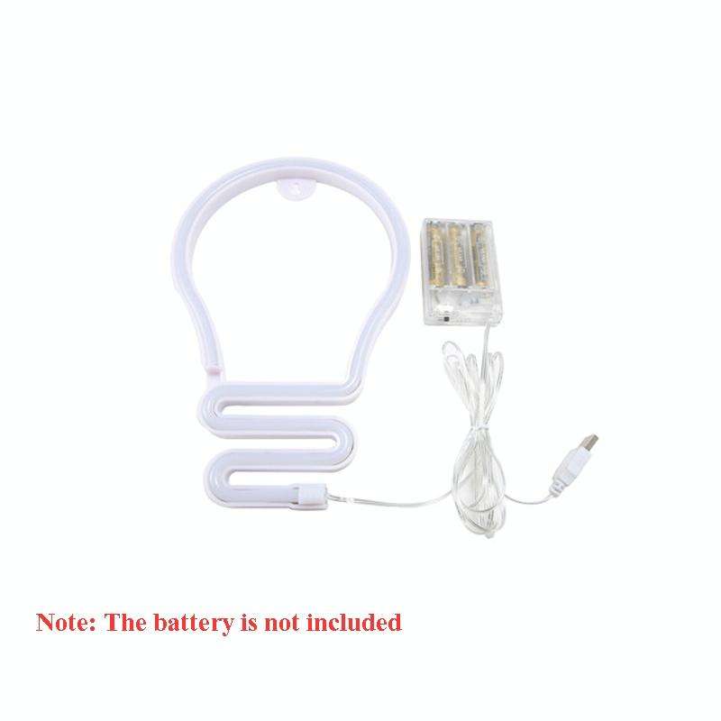Bulb Neon Light Battery USB Dual-Power LED Decorative Modeling Lamp(Warm Light)