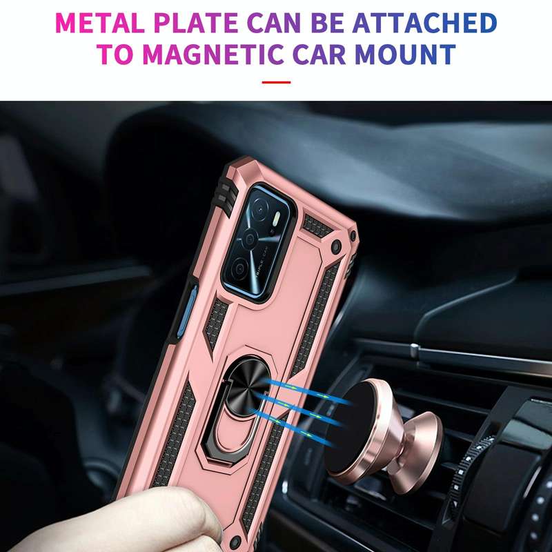 For OPPO A16 Shockproof TPU + PC Phone Case(Rose Gold)