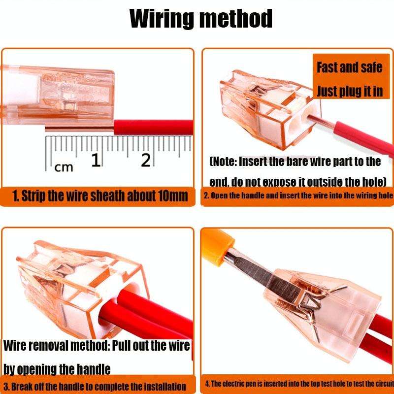 10 PCS 602A Wire Quick Connector Terminal Block Plug-In Parallel Splitter Crimp Cap Copper Insula...