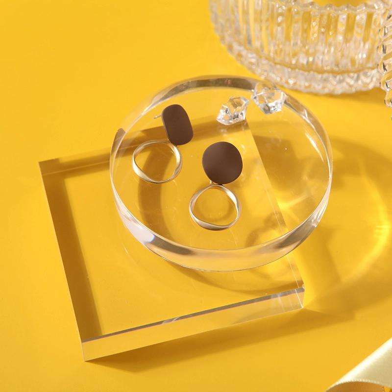 Square 12x12x1.5cm Transparent Acrylic Geometric Photo Props Photography Background Plate Ornaments