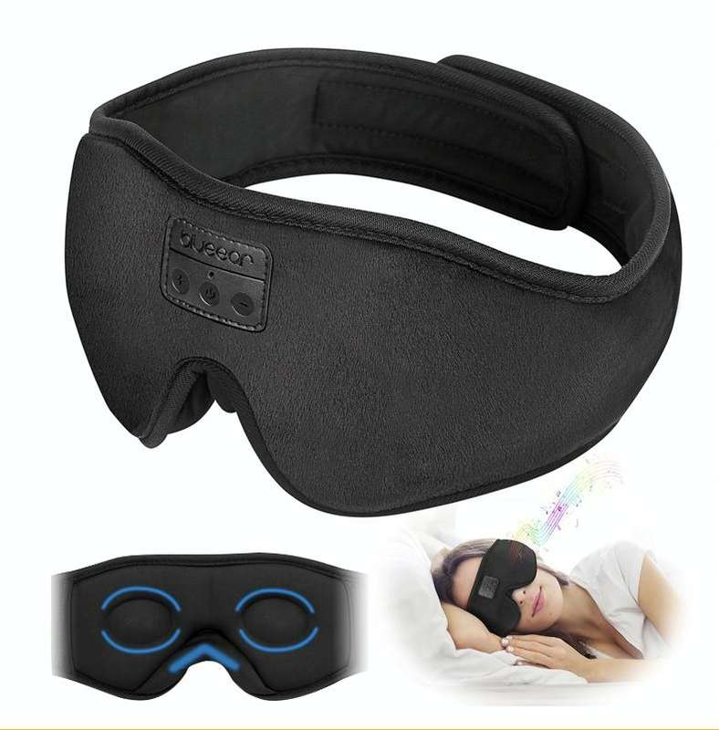 EM4 Bluetooth 5.2 Eye Mask Wireless Headphone Eye Protection for Sleep Office Lunch Break(Black)