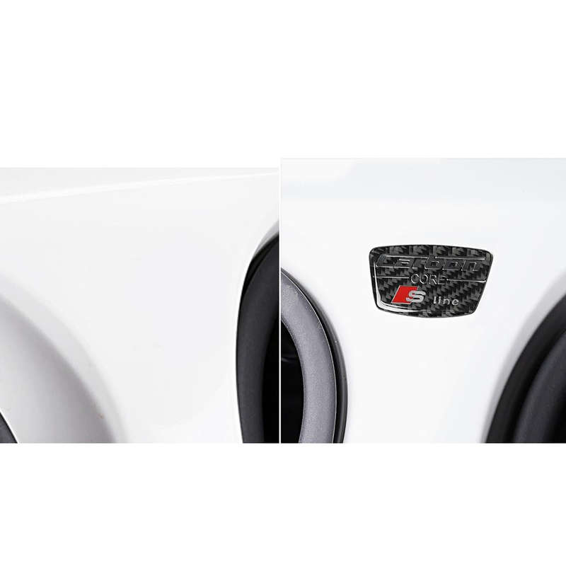 Car Carbon Fiber S Line Pattern Doorpost Decorative Sticker for Audi TT, Left and Right Drive Uni...