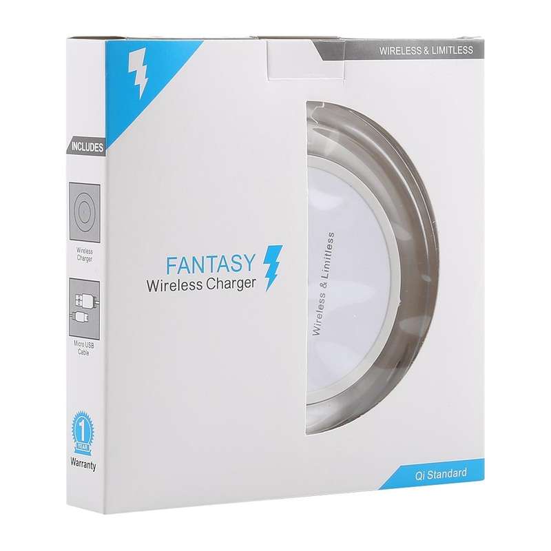 FANTASY 5V 1A Output Qi Standard Ultra-thin Wireless Charger with Charging Indicator, Support QI ...