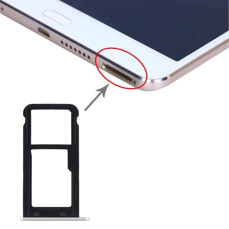 SIM Card Tray + Micro SD Card Tray for Huawei MediaPad M3 8.4 (4G Version) (Silver)