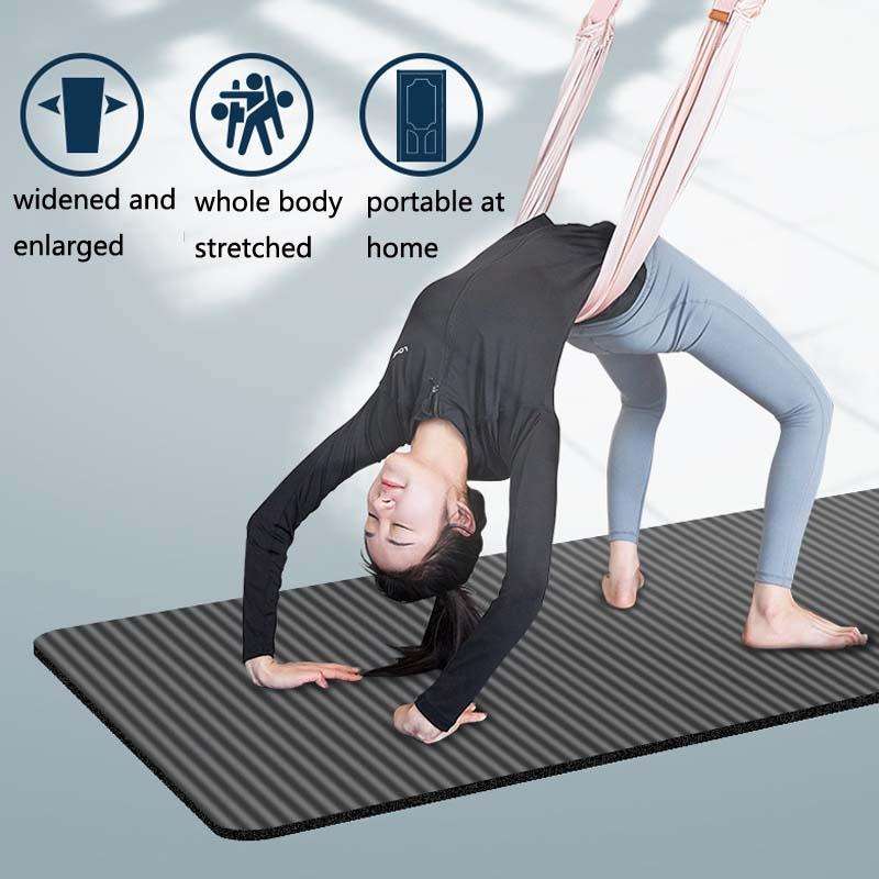 2 in 1 Home Yoga Hammock Indoor Stretching Sling Stretch Widening Yoga Strap + Door Buckle Storag...