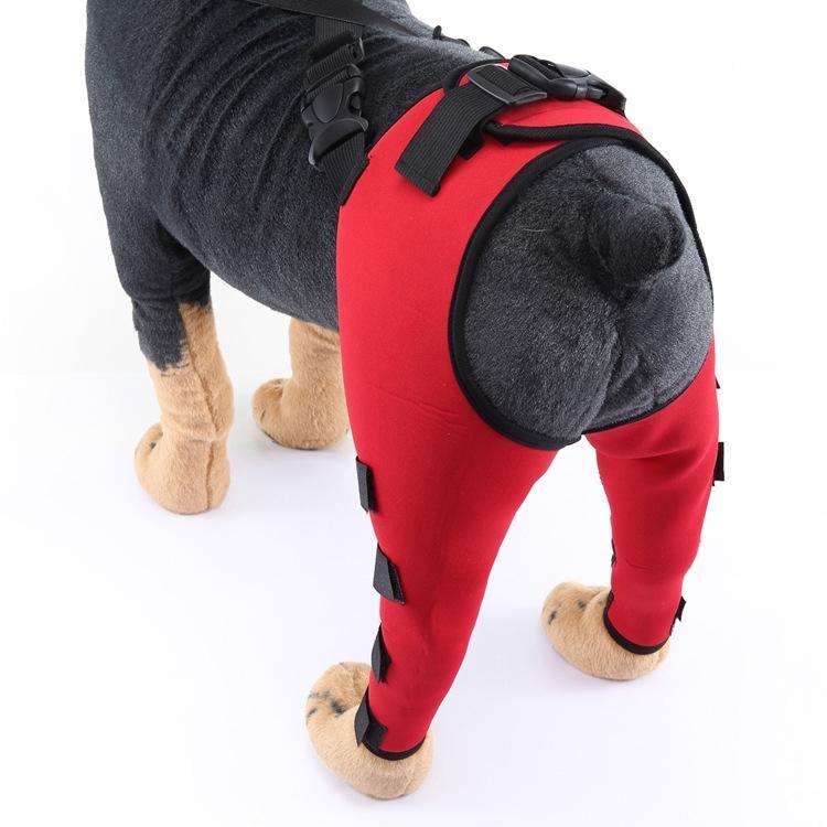 Pet Dog Leg Knee Guard Surgery Injury Protective Cover, Size: M(Red)