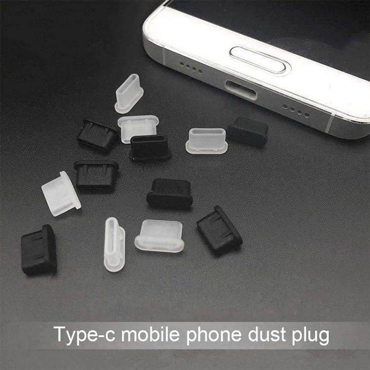 20 PCS Silicone Anti-Dust Plugs for USB-C / Type-C Port(Transparent)