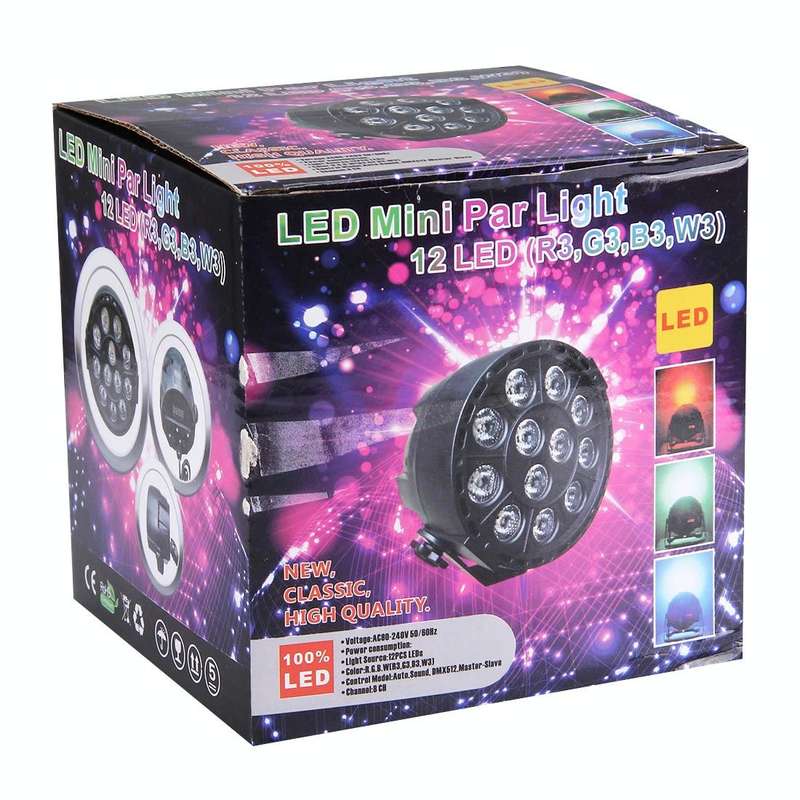 KD-12W 12 LED PAR Light Stage Light, with LED Display, Master / Slave / DMX512 / Auto Run Modes, ...