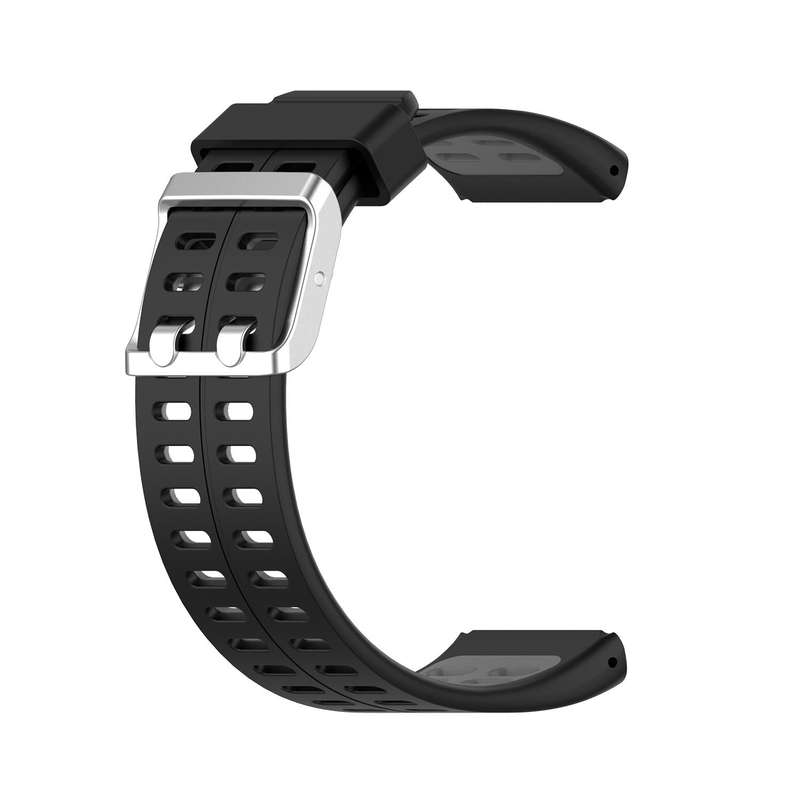For Polar V800 GPS Smart Watch Two-color Steel Buckle Watch Band(Black+Grey)